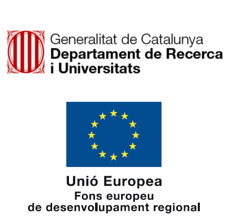 Emblemas de la Generalitat de Catalunya y del Fondo de Desarrollo Regional de la Unión Europea