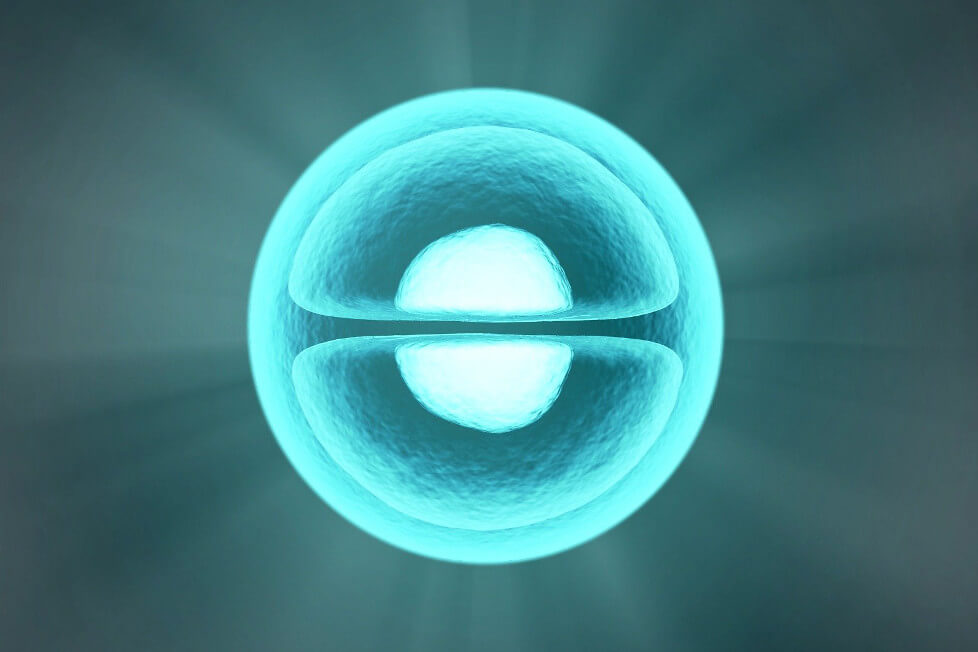 Representación del momento previo a la fusión de dos átomos de hidrógeno